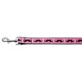 Mirage Pet Products 0.37 in. Wide 4 ft. Long Pink Striped Moustache Nylon Dog Leash 125-080 3804